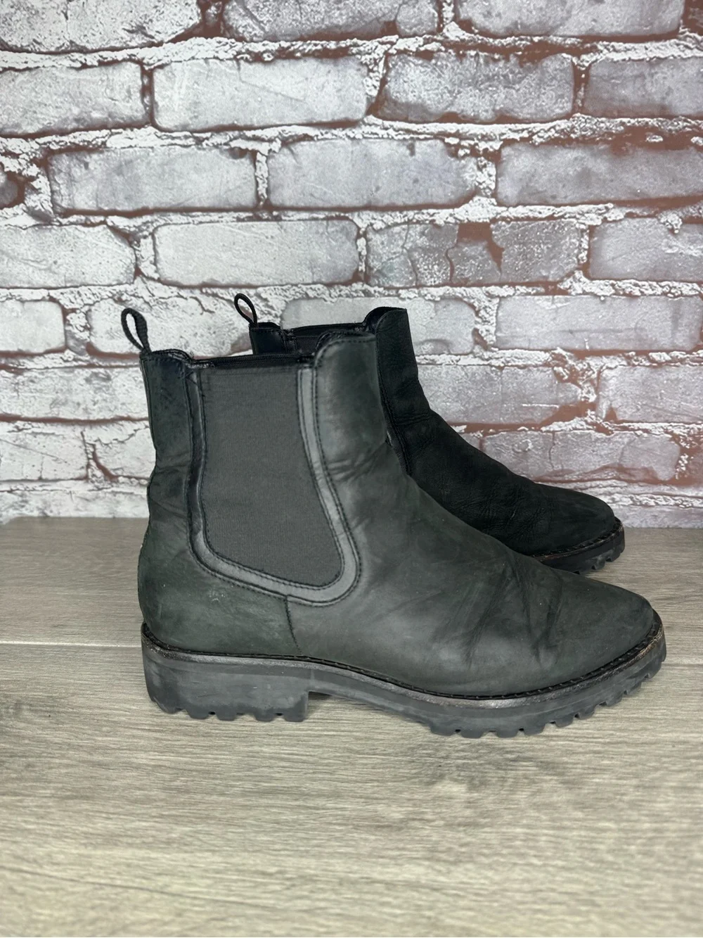 Thursday Chelsea Legends Black Matte Nubuck Leather Boots Women Sz 8M US/39EU